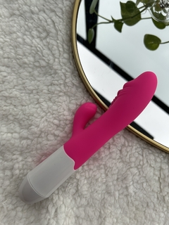 Vibrador com estimulador de clítoris a pilha - Mya Miau