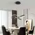 Imagem do Lustre regulável 540mm Lâmpada pingente moderna AC110-240V Preto