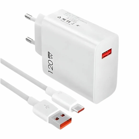 Carregador 120W Tipo-C USB Xiaomi (Primeira Linha)