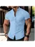 Camisa Social Masculina Manga Curta Gola Padre Slim Premium - comprar online