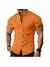 Camisa Social Masculina Manga Curta Gola Padre Slim Premium na internet