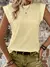 Camiseta feminina gola redonda manga estruturada fashion - loja online
