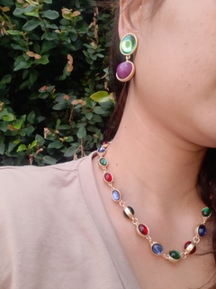 Conjunto Brinco e colar Multicor - comprar online