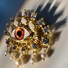 Broche Olho com pérolas - comprar online