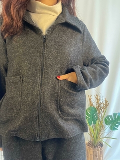 Jaqueta Lã Mohair conjunto - Preta - loja online