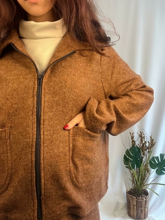 Jaqueta Lã Mohair conjunto - Marrom - loja online