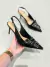 Scarpin Slingback Couro com Fivelas Preto Cecconello na internet