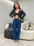Calça Balloon Jeans Escuro