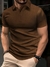 Manfinity Homme Homens Sólido Canelado Camiseta Polo - comprar online