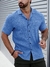 Manfinity Homme Homens Sólido Abotoar Bolso Remendado Camiseta