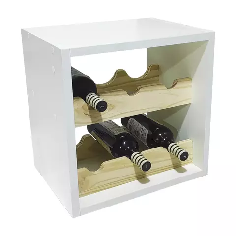 Cava Bodega Para Vinos 6 Botellas Melamina y Pino Natural - comprar online
