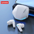 Lenovo  Fones Bluetooth 5.3 esportivos com microfone, som potente, baixa latência para jogos, recarga rápida e resistência à água. Ideal para treino e lazer.