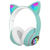 Fone Bluetooth P47M com luz LED e orelhas de gato, som estéreo, microfone, cartão SD e conforto. Tecnologia com estilo para música, games e chamadas.
