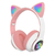Fone Bluetooth P47M com luz LED e orelhas de gato, som estéreo, microfone, cartão SD e conforto. Tecnologia com estilo para música, games e chamadas.
