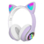 Fone Bluetooth P47M com luz LED e orelhas de gato, som estéreo, microfone, cartão SD e conforto. Tecnologia com estilo para música, games e chamadas.
