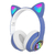 Fone Bluetooth P47M com luz LED e orelhas de gato, som estéreo, microfone, cartão SD e conforto. Tecnologia com estilo para música, games e chamadas.

