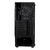 Gabinete Gamer Mancer Hexer na cor preta, com design Mid-Tower e lateral de vidro, apresentando três ventiladores.