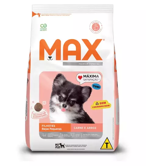 Max Cães Filhotes Raças Pequenas - Sabor Carne e Arroz - comprar online