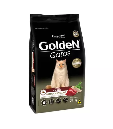 Ração Golden para Gatos Adultos Castrados - SABOR CARNE - comprar online