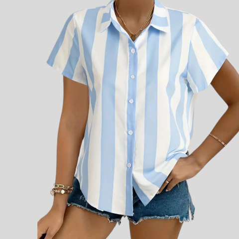 BLUSA YURELKSHOP MAO SIN MANGAS CASUAL MUJER 2 TONOS