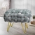Banco de color gris con patas doradas - daodmuebles