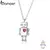 Imagen de Collar con Colgante Robot - Plata/Zirconia