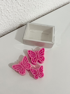 VELA BORBOLETA ROSA KIT COM 3 TAMANHOS - comprar online