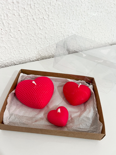 VELA CORAÇÃO KIT COM 3