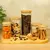 Conjunto 5 Potes Vidro Herméticos com Tampa de Bambu