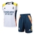 Kit Treino adulto - Camisa e Shorts - Real Madrid Adidas 24/25 - Branco e azul com detalhes em laranja e amarelo