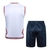 Kit Treino adulto - Camisa e Shorts - Paris Saint-Germain Jordan 23/24 - Branco e azul com detalhes em vermelho - loja online