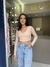 Cropped manga longa decote V - comprar online