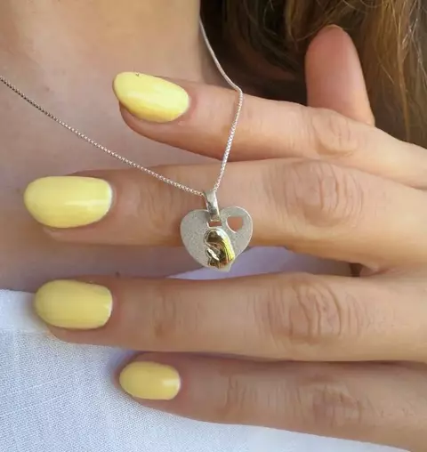 Virgen Corazón Plata y Oro