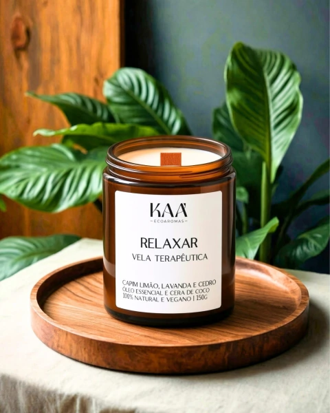 Vela Relaxar - Capim limão, Lavanda e Cedro
