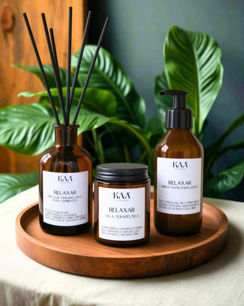 Kit Calmaria - Vela, Difusor e Hidratante Relaxar