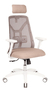 Silla De Escritorio Baires4 Tokio Con Apoyacabezas Ergonómica Color Beige