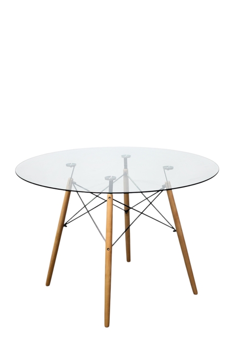 Mesa Redonda Equis 110cm Vidrio Templado Moderna Baires4