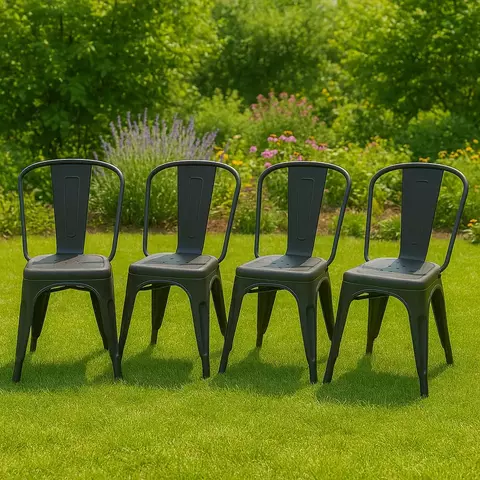 Sillas Tolix Pack x4 Plásticas Para Exterior Estilo Industrial - comprar online