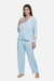 PIJAMA PLUMETIS AZUL - CALÇA E CAMISA LONGA na internet