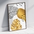 Quadro decorativo Abstrato Folhas Douradas - MOLDECOR