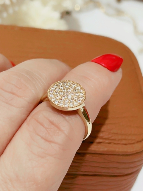 Anel redondo cravejado - comprar online