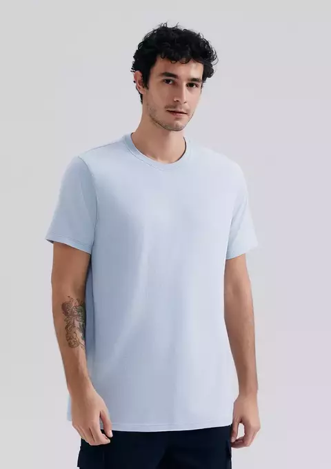 CAMISETA BASICA UNISSEX MANGA CURTA REGULAR WORD DA HERING