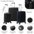 Set de valijas Wander Urban Mode Hard PP Negro 20-24 y 28 pulg doble rueda fija, expandible y cerrad (38074) - comprar online