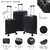 Set de valijas Skora Bs As Hard PP Negro 20" 24" y 28" doble rueda fija, expandible (38134) - comprar online
