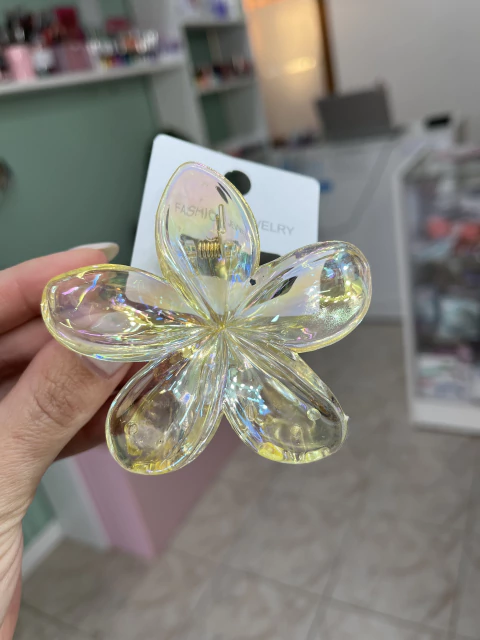Broche de pelo flor grande tornasolado