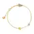 Imagem do Birthstone zircônia fina elo de corrente cruz pulseira de aço inoxidável femi