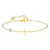 Birthstone zircônia fina elo de corrente cruz pulseira de aço inoxidável femi - comprar online