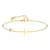 Imagem do Birthstone zircônia fina elo de corrente cruz pulseira de aço inoxidável femi