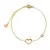 Birthstone zircônia fina elo de corrente cruz pulseira de aço inoxidável femi - comprar online