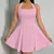 Mini vestido feminino elegante pescoço quadrado - loja online